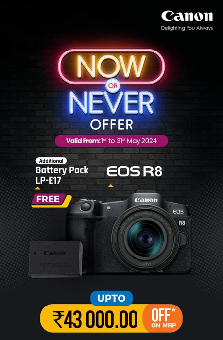 Canon EOS R8 Body + LP-E17 Battery Pack (FOC)